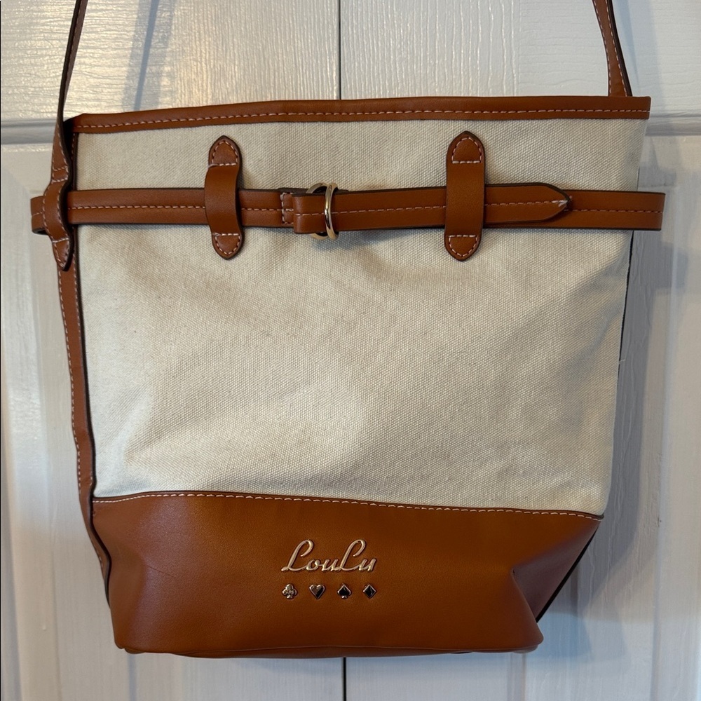 Loulu Canvas & Leather Bucket Shoulder Bag - Picture 4 of 6